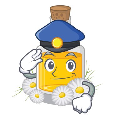 Polis papatya yağı maskot ile izole