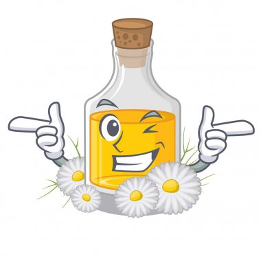 Karikatür şeklinde Wink papatya yağı