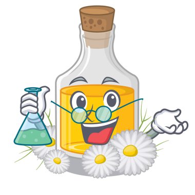 Karikatür şeklinde Profesör papatya yağı