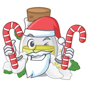 Karikatür izole şeker yasemin yağı ile Santa