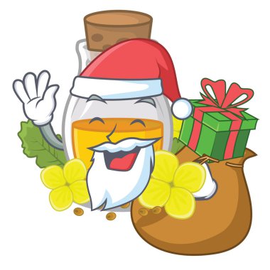 Karikatür şeklinde hediye hardal yağı ile Santa