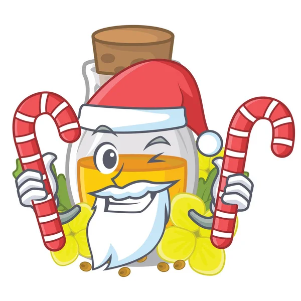 Santa z olejku z musztardy cukierków w kształcie kreskówki — Wektor stockowy