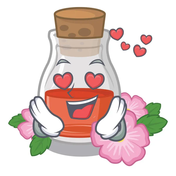 In Love Rose Seed Oil de cartoon vorm — Stockvector