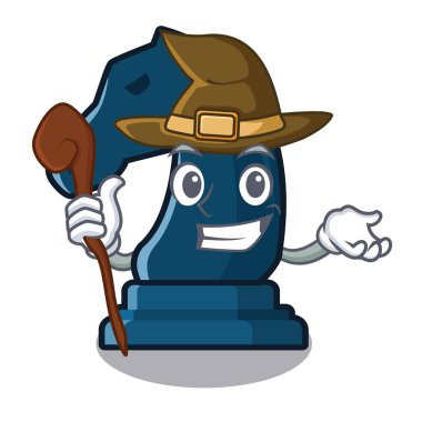 Cadı satranç şövalye karikatür ile izole