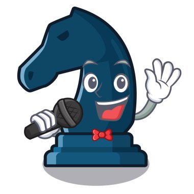 Şarkı satranç şövalye karikatür ile izole