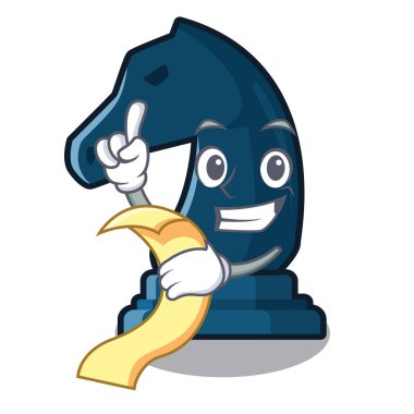 Karikatür ile izole menü satranç şövalye ile