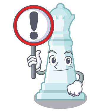 Karakter izole işareti satranç kraliçesi ile