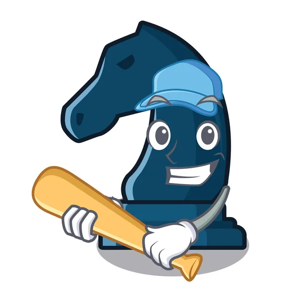 Gra w szachy baseball Rycerz w kształcie maskotki — Wektor stockowy