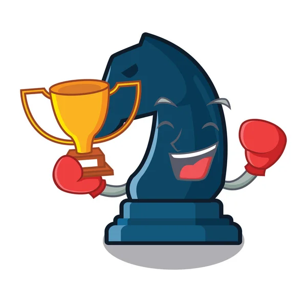 Πάλη νικητής άλογο παιχνίδια σκακιού σε σχήμα χαρακτήρα — Διανυσματικό Αρχείο