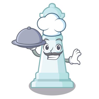 Karikatür şeklinde gıda satranç kraliçesi ile Şef