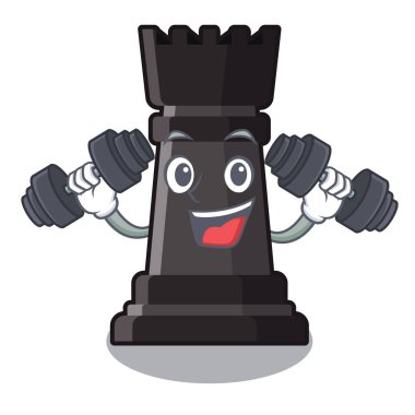 Karikatür tablo üzerinde Fitness kale satranç oyuncakları