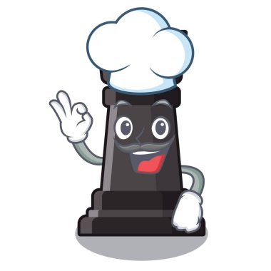 Şef kale satranç maskot izole