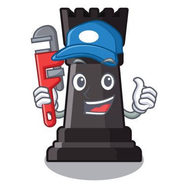 Bir karikatür sandalyede Tesisatçı kale satranç