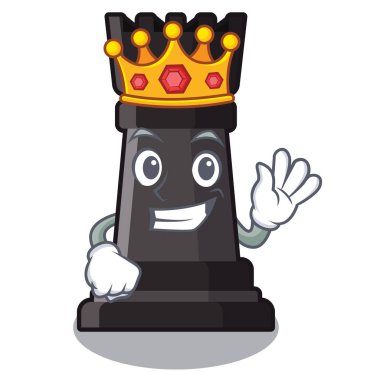 Bir karikatür sandalyede Kral kale satranç