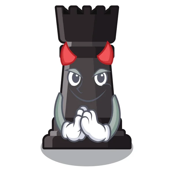 Devil rook ajedrez en forma de personaje — Vector de stock