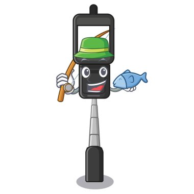 Bir karakter üzerinde Balıkçılık cep telefonu tutucu