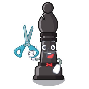 Berber satranç piskopos karikatür ile izole