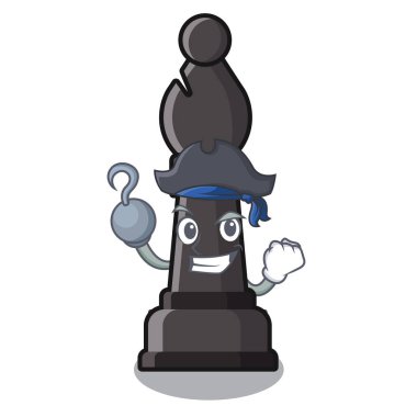 Korsan satranç piskopos karikatür ile izole