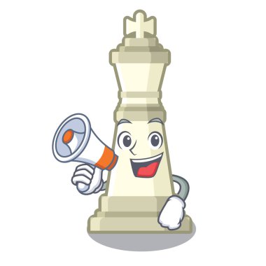 Megafon satranç kralı karakter izole ile