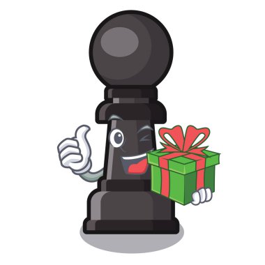 Karikatür şeklinde hediye satranç piyon ile