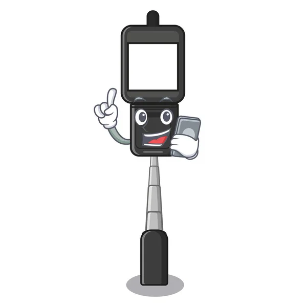 With phone cell phone holder in cartoon shape — Stock Vector