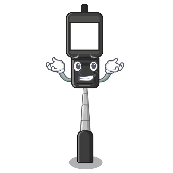 Soporte de teléfono celular sonriente aislado en la mascota — Archivo Imágenes Vectoriales