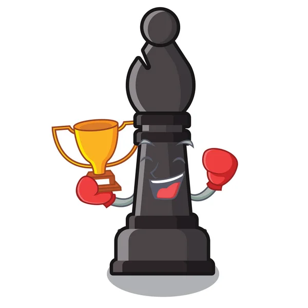 Чемпион по боксу слон-шахматы в мультяшной форме — стоковый вектор