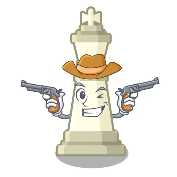 Cowboy chess king isolated in the character — Stock Vector