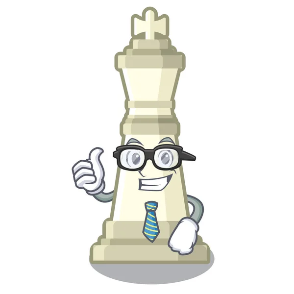 Affärsman schack konung på en maskot — Stock vektor