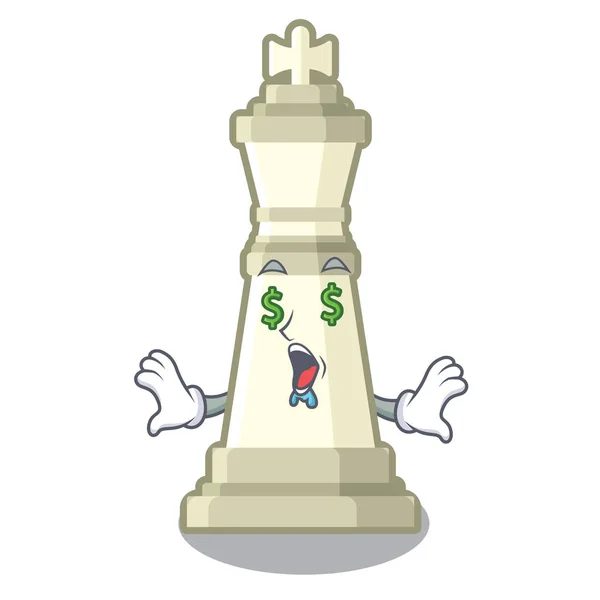 Pénz szem király sakk a rajzfilm alakja — Stock Vector