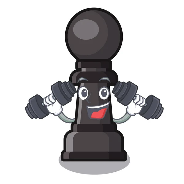 Fitness xadrez peão isolado com o desenho animado — Vetor de Stock