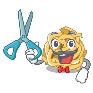 Berber fettucine maskot ile izole