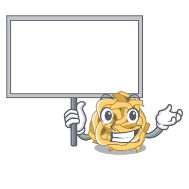 Maskot ile izole kurulu fettucine getirin