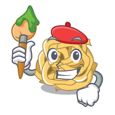 Sanatçı fettucine maskot ile izole