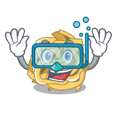 Dalış fettuccine karikatür plaka servis edilir