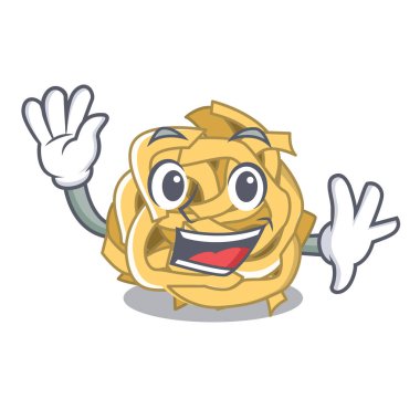 Sallanan fettuccine karikatür plaka üzerinde servis edilir