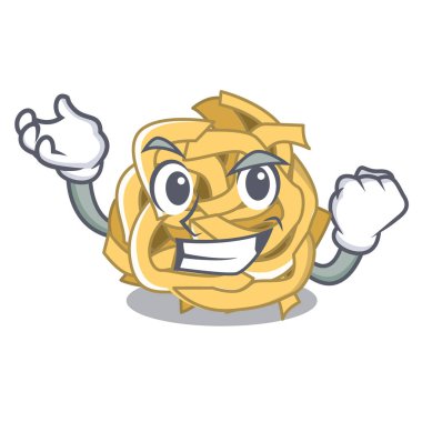 Başarılı fettuccine karikatür plaka üzerinde servis edilir