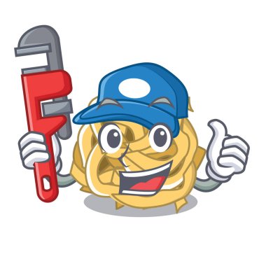 Tesisatçı fettuccine karikatür tahtasına konur