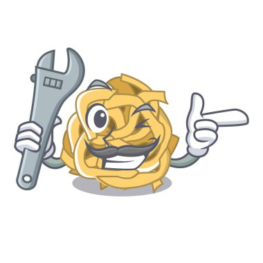 Mekanik fettuccine karikatür tahtasına konur