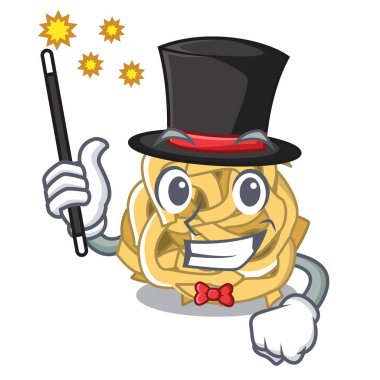 Sihirbaz fettuccine karikatür tahtasına konur