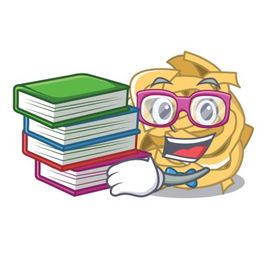 Kitap fettuccine ile Öğrenci karikatür tahtasına konur