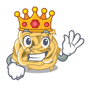 Kral fettuccine karikatür tahtasına konur