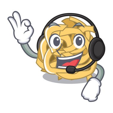 Kulaklık fettuccine ile karikatür tahtasına konur