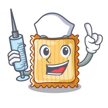 Hemşire lazanya karikatür ile izole