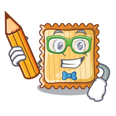 Öğrenci lazanya karikatür ile izole