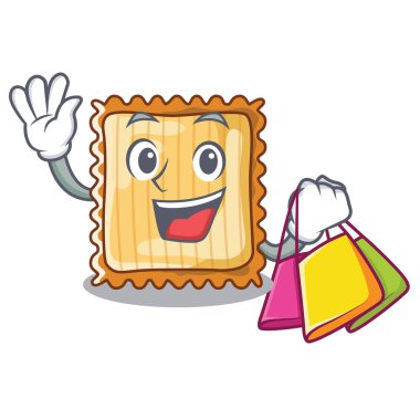 Alışveriş lazanya karikatür ile izole