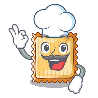 Şef lazanya karikatür ile izole