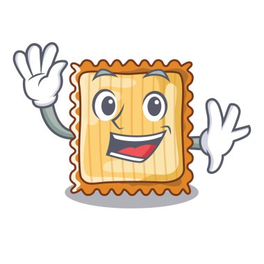 Karikatür ile izole lazanya sallayarak