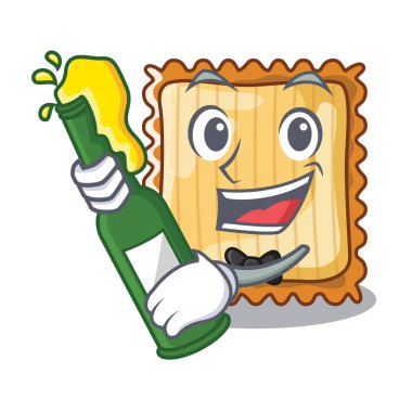 Bira lazanya ile karikatür tabaklarda servis edilir