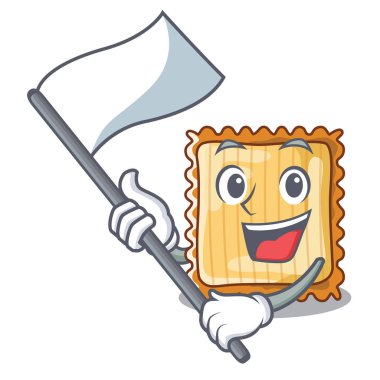 Bayrak lazanya ile karikatür plakaları servis edilir